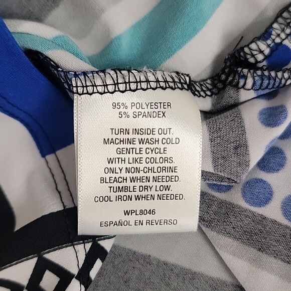 JM Collection tunic top silver stud embellishments- blue Women's Size M - Picture 10 of 10